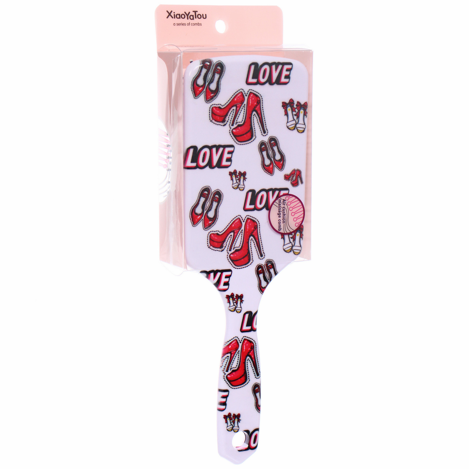 Расческа массажная прямоугольная форма "КОЛЛЕКЦИЯ ИМАНИ - МАКИТА", микс 4 дизайна, 24*7,5см (PVC упаковка)