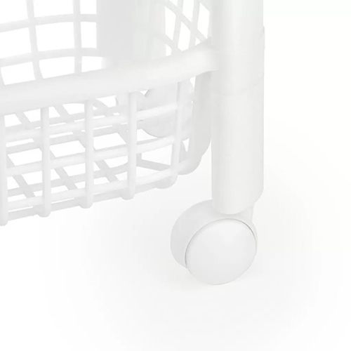 Полка универсальная узкая на колесах, 4 секции, белый, 1/3