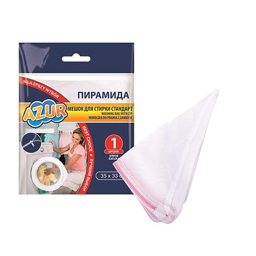 Мешок для стирки AZUR Пирамида/молния, 33х35 см