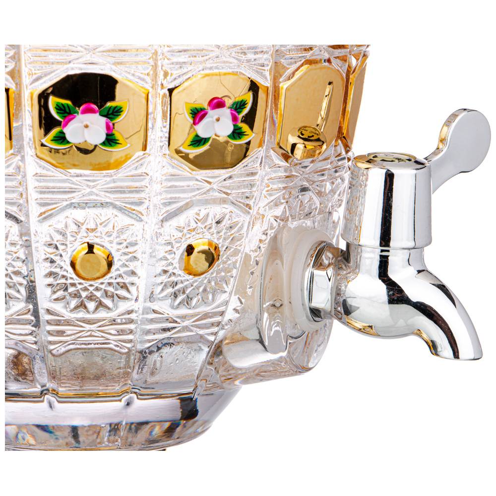 ДИСПЕНСЕР ДЛЯ НАПИТКОВ, ЛИМОНАДНИЦА LEFARD GOLD GLASS, 4, 8 Л. 19*19 СМ. ВЫСОТА=52 СМ., КОР=2ШТ.
