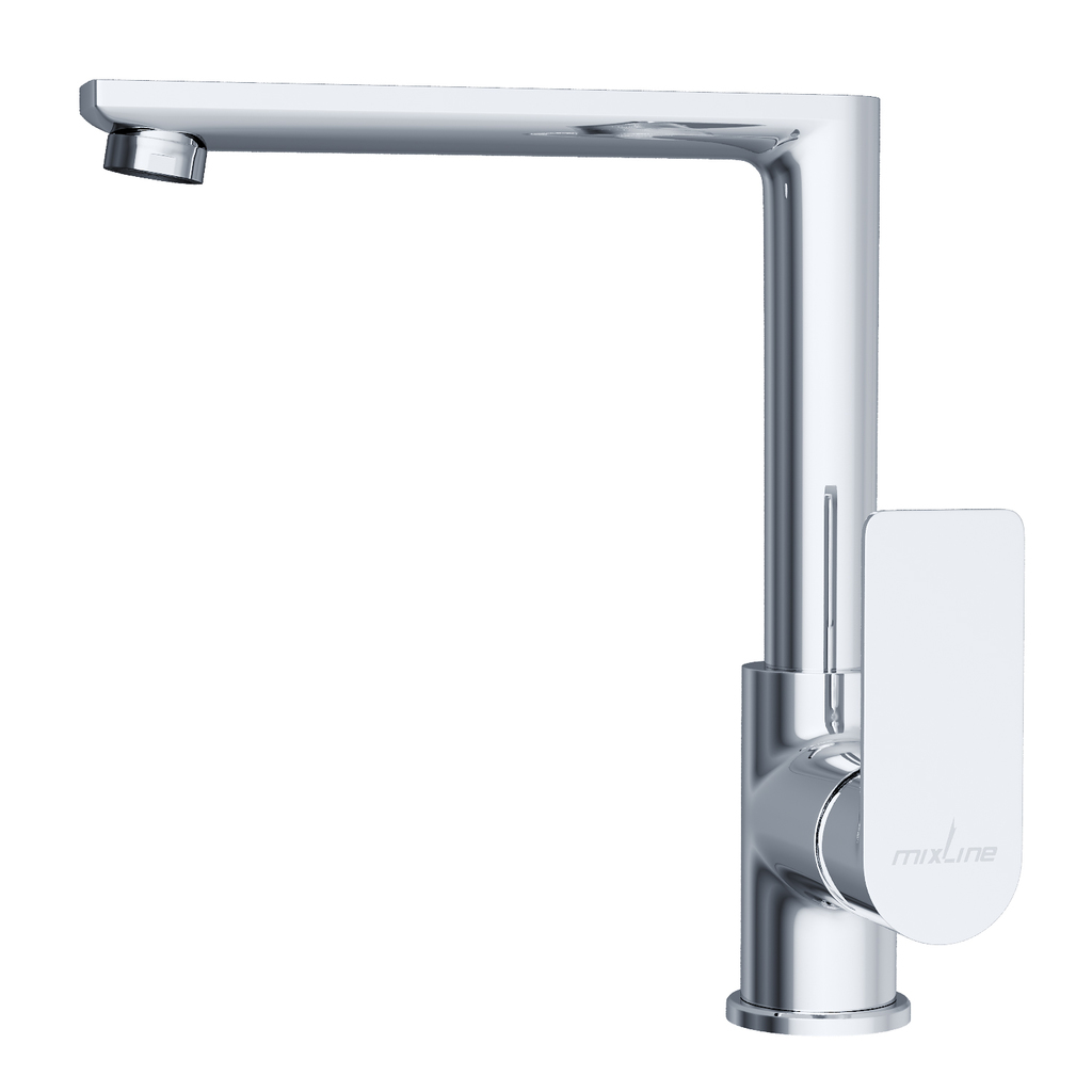 Смеситель для кухни 35k MIXLINE ML26-032 "Life" высокий излив боковая ручка