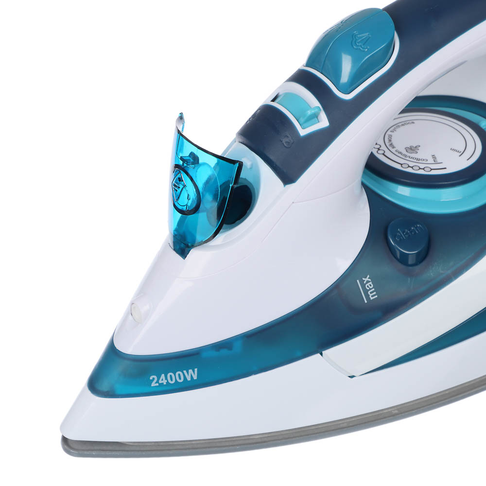Утюг с отпаривателем LEBEN, 2400 Вт, подошва - керамическое покрытие, синий