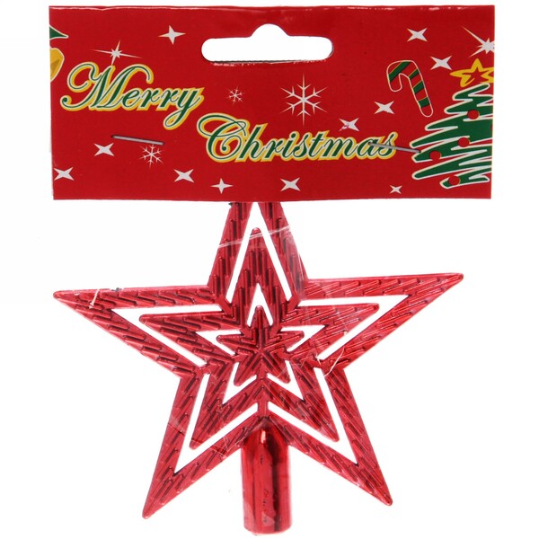 Звезда на ёлку красная 9,5 см "Классика"