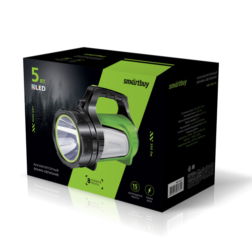 Аккумуляторный фонарь-прожектор 5W+3W (SBF-502-K)/30
