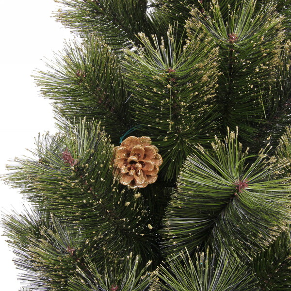 Ёлка "Зимушка" 180 см, леска, шишки, золотое напыление (267 веток) (SZ802GA-180)