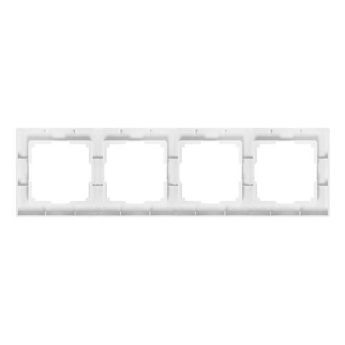 Рамка 4-местная пластик белая "Нептун" (SBE-06w-Plastic-FR-4)