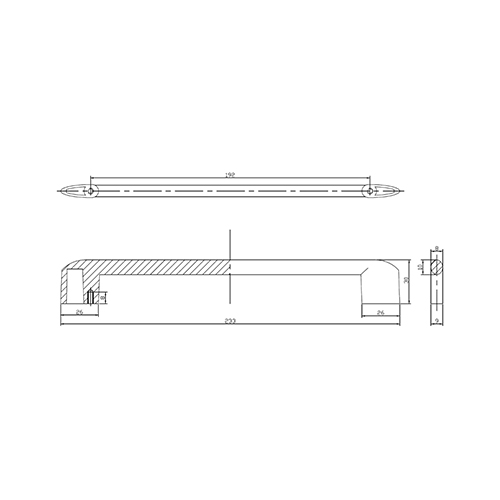 Ручка-скоба мебельная Trodos "8653" 192 сплав ЦАМ, белый матовый