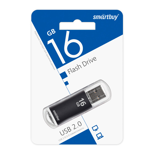 UFD 2.0 Smartbuy 016GB V-Cut Black (SB16GBVC-K)