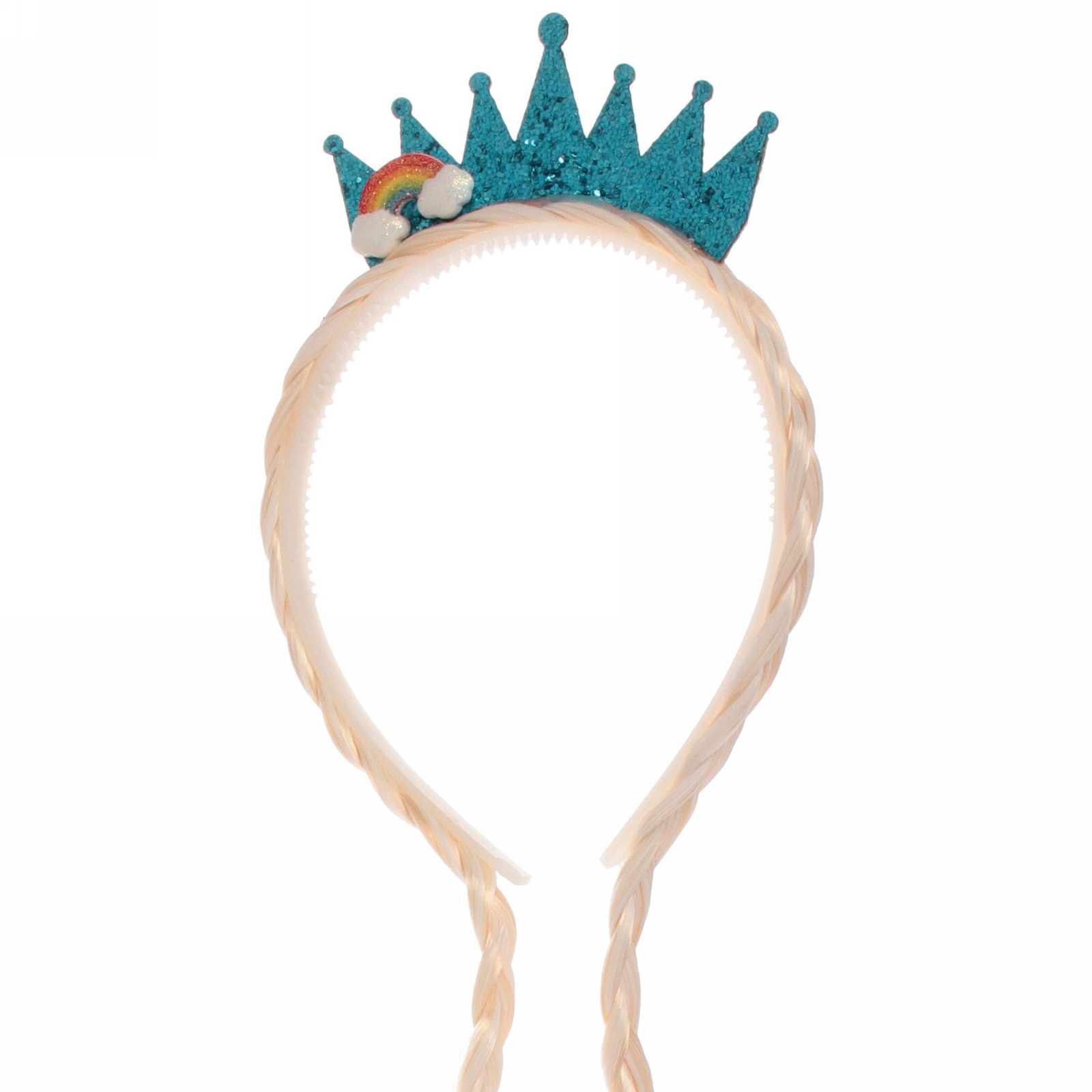 Ободок карнавальный с косами "Королева цветов" 46 см, микс