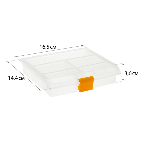 Блок для мелочей IDEA М 2951, прозрачный, 144 х 165 х 36 мм
