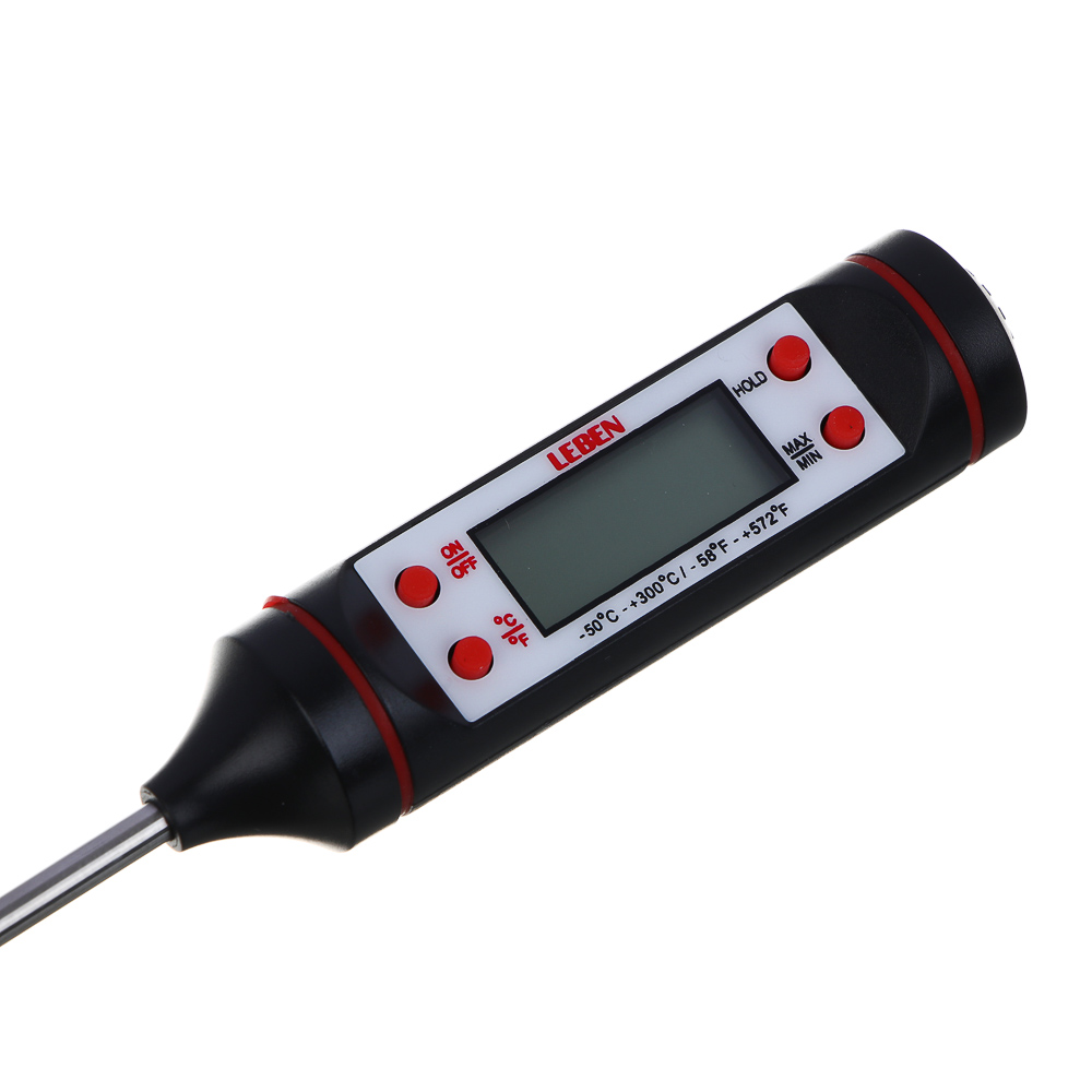 LEBEN Термощуп кухонный, max 300C, от LR44, чёрный