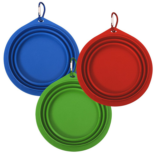 Складная миска для домашних питомцев "В дорогу". Объем 400 мл. 3 цв. NEW