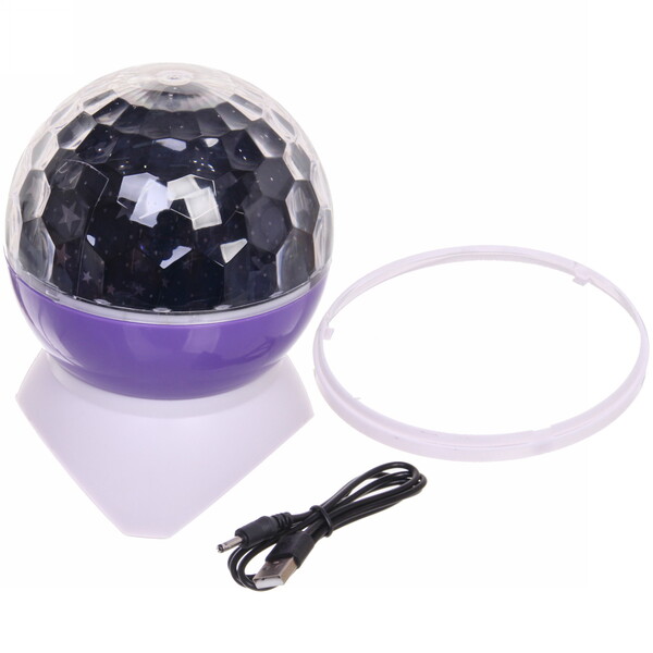 Диско-шар "Double Magic" (в комплекте 2 плафона - диско, звездное небо), Bluetooth, авторежим, USB, в ассортименте (220V)