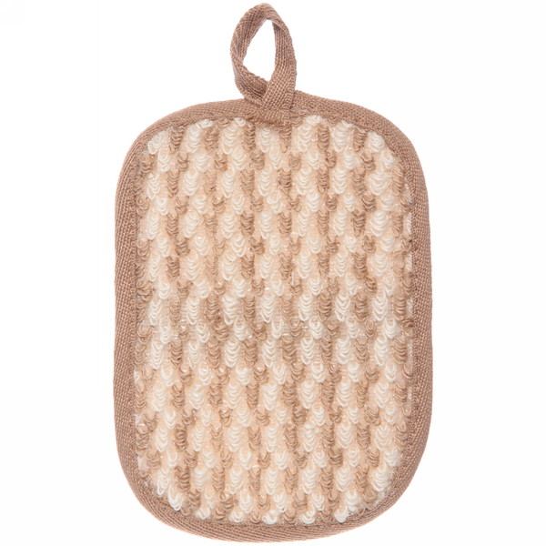 Мочалка для лица и тела "Ultramarine - Прима", массажная, цвет бежевый, 12*17см