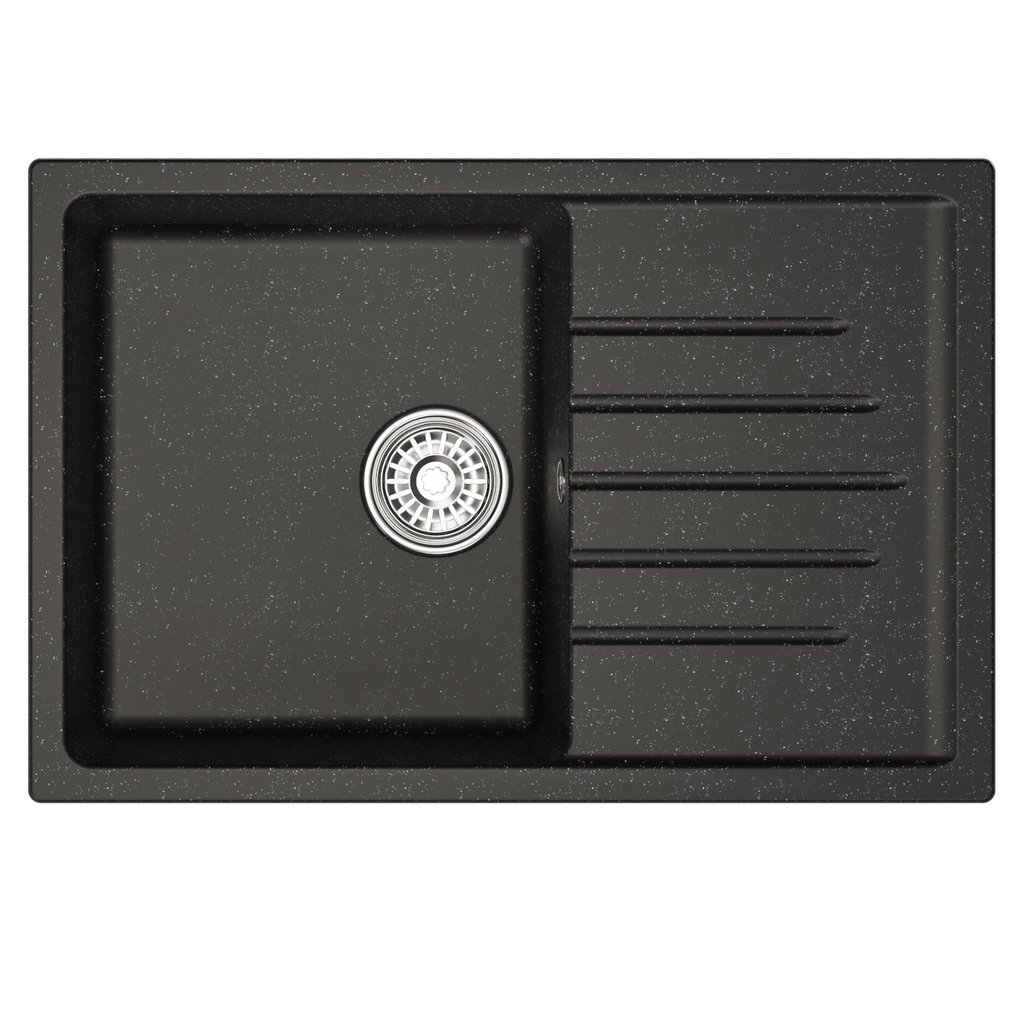 Мойка ML-GM19 с крылом, черная (308),  750*500*200мм NEW