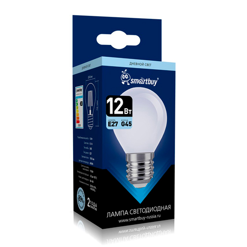 Светодиодная (LED) Лампа FIL OPAL Smartbuy-G45-12Вт/4000К/E27 (SBL-G45FOP-12-40K-E27)