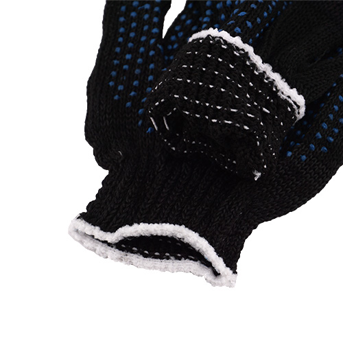 Перчатки х/б черные 10 кл, 4-нит с ПВХ  эконом (10/300)