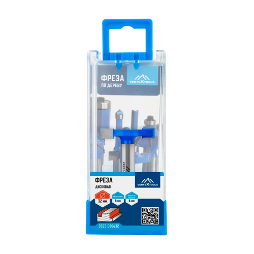 Фреза кромочная дисковая хвостовик -8 мм, D-32 мм, H-6 мм, B-12 мм, L-39,8 мм vertextools 3525-080632