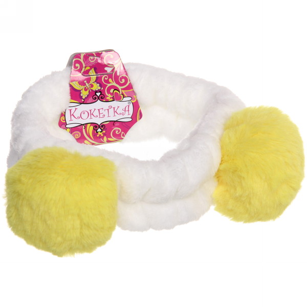 Повязка на голову "Кокетка - Шарики", цвет розовый, голубой, серый и пудровый, 20*6см (упаковка белый ZIP пакет)