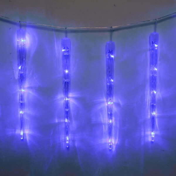 Гирлянда для дома 2,5 м*50 см 40 лампы LED  "Сосулька", Синий (8 шт), 8 режимов