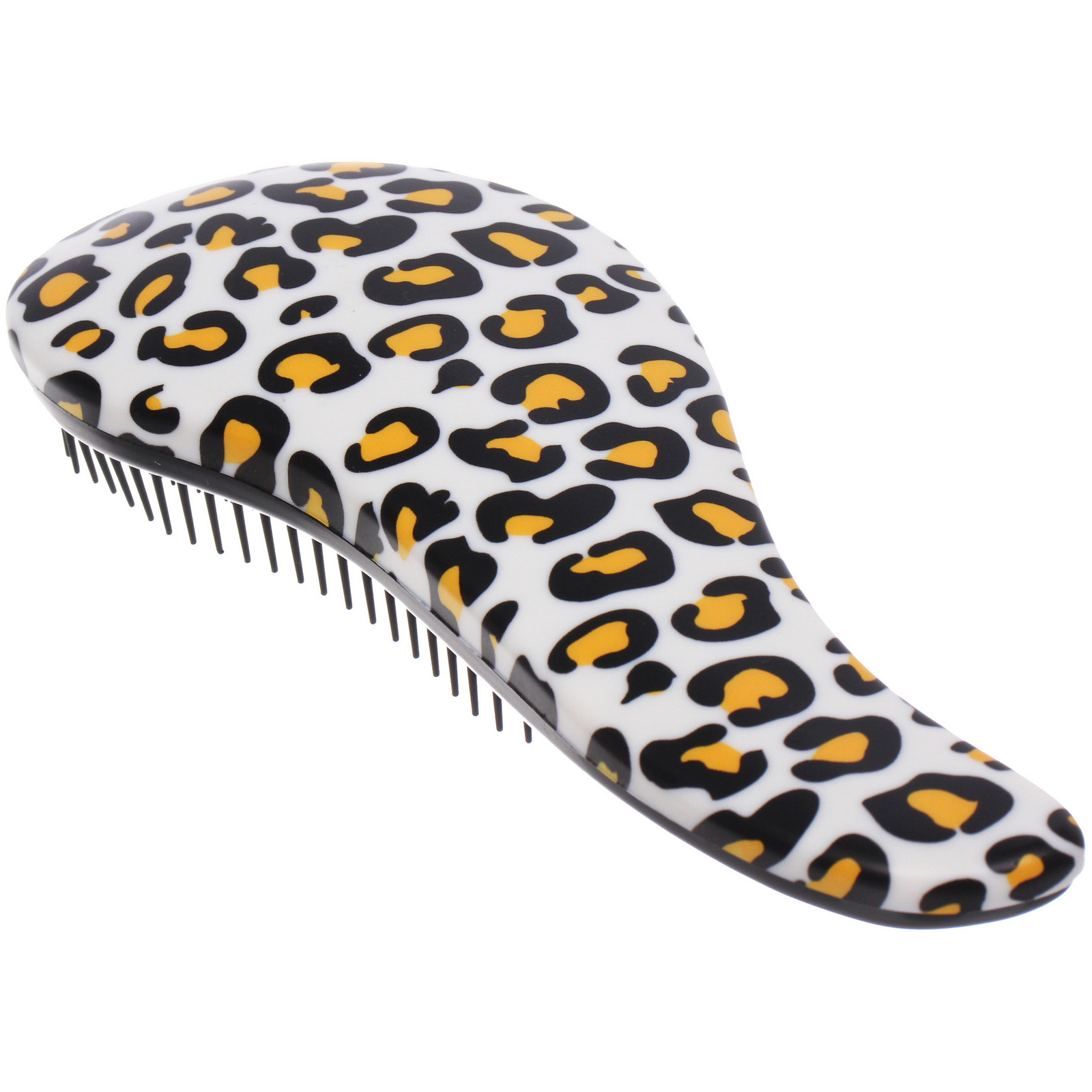 Расческа массажная компактная "Perfection", принт леопард, цвет белый, 18.5*8см (коробка PVC)