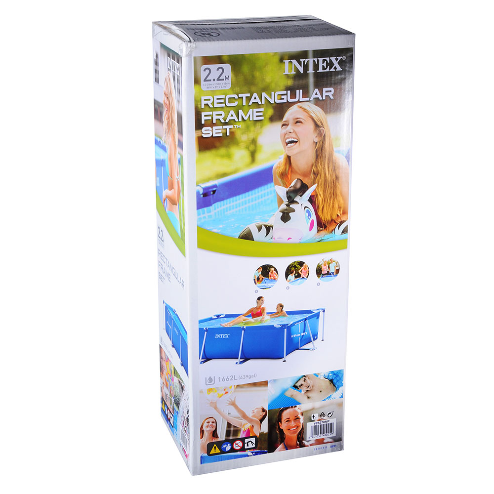 INTEX Бассейн каркасный Rectangular Frame 220x150х60см 1662л, 28270NP
