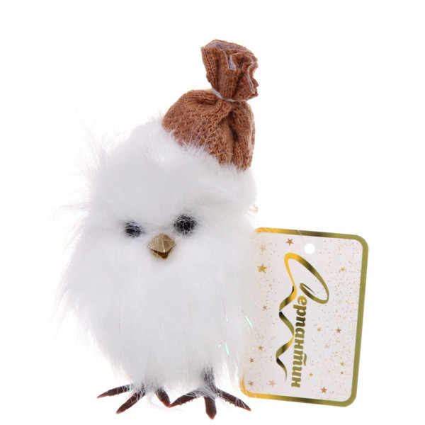 Подвеска "Совушка в зимнем колпачке" 12 см (в ассортименте), Шампань