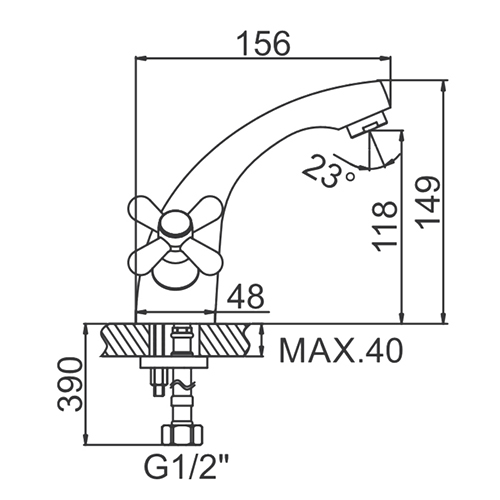 Смеситель для раковины LEDEME L1018, 1/10