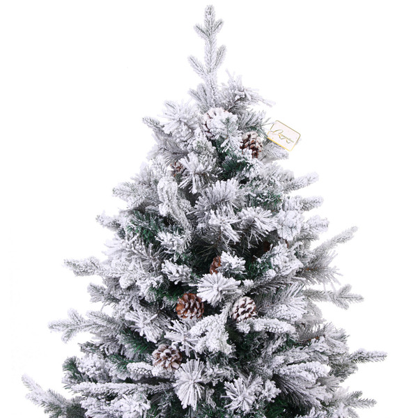 Елка "Заснеженная принцесса" 180 см, ПВХ, леска, резина с белым напылением (838 веток)