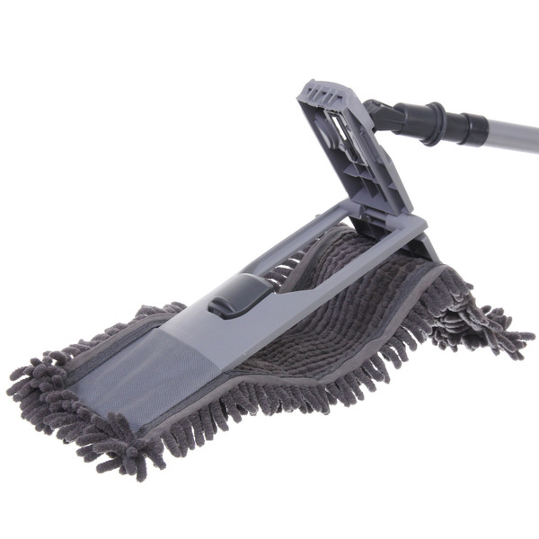 Швабра Селфи с насадкой из микрофибры, насадка 100гр ,букли Gray 