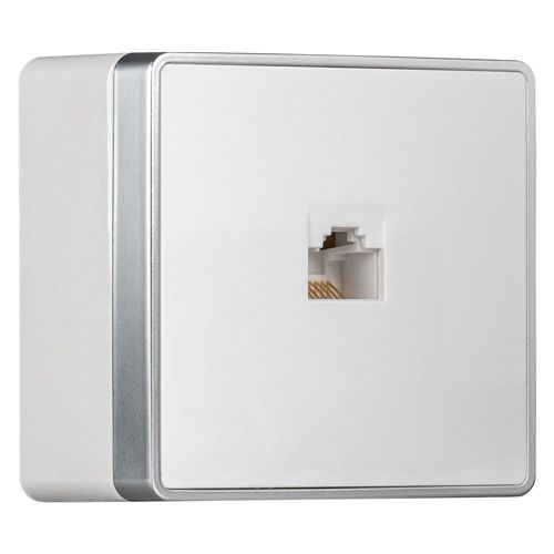 Розетка компьютерная RJ-45 1-местная белая "Сириус" (SBE-07w-S1-RJ)