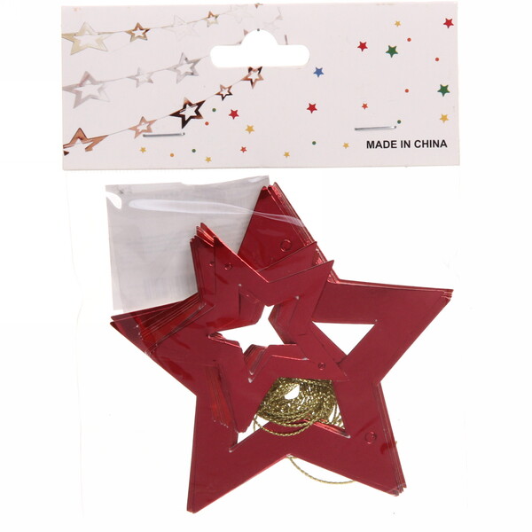 Растяжка "Звёздная ночь" 2,5 м 10 см Глянцевый, (24 штуки), красный