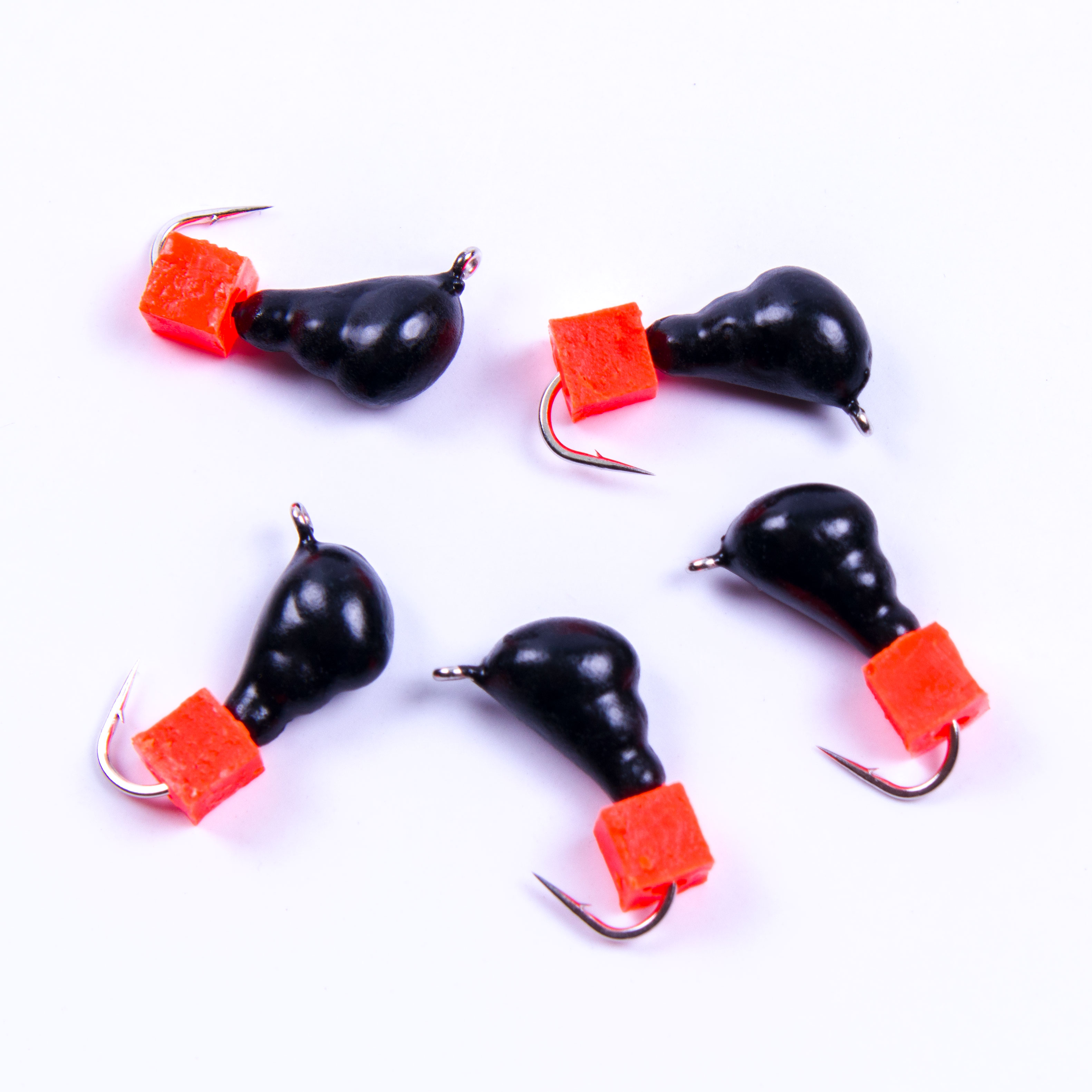 Мормышка безнасад. ЯМАН "Муравей с ушком", вес 0,8 г, ядреный кубик красный (уп. 5 шт.)