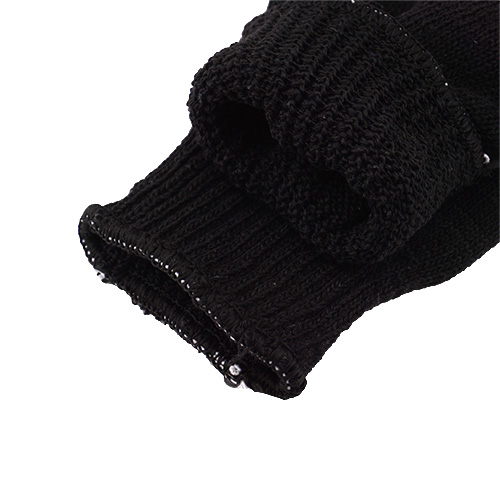 Перчатки х/б без ПВХ ЗИМА двойные черные/серые (Россия)  (10/200)