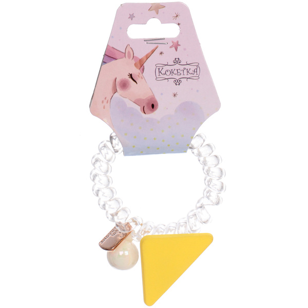 Резинка для волос силиконовая "Salon Bon Bon", треугольник, микс 5 цветов, d-5,5см, ( подвес единорог)