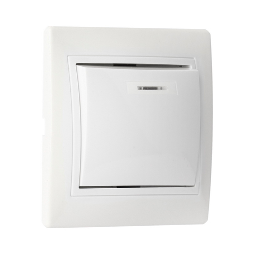 Выключатель 1-клавишный с индикатором 10А белый "Венера" (SBE-01w-10-SW1-1)