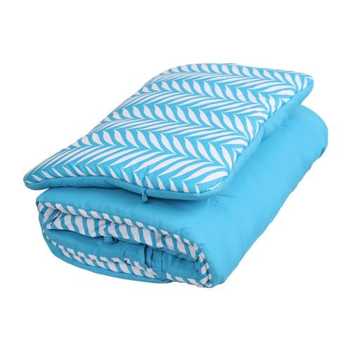 Кресло-шезлонг с подножкой складное (матрасик + подушка) HHK7, бирюзовый (сетка)