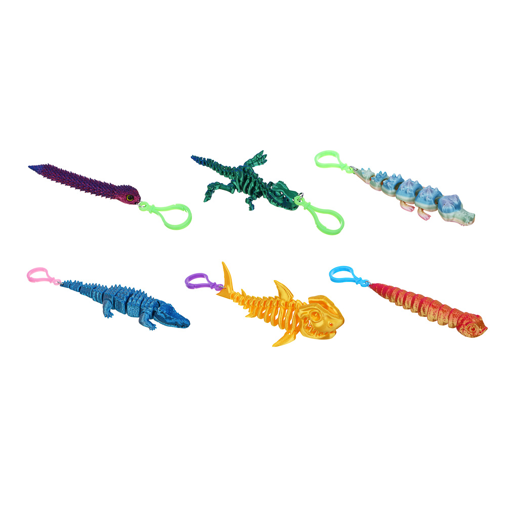 ИГРОЛЕНД Игрушка брелок 3D"Змея", PLA, 12см, 6 дизайнов