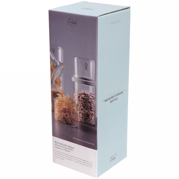 Банка для продуктов стеклянная 800мл "O'lala" с мерный стаканом
