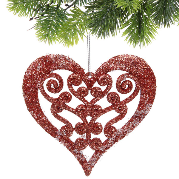 Подвеска "Блестящее сердце" 12 см, Янтарь