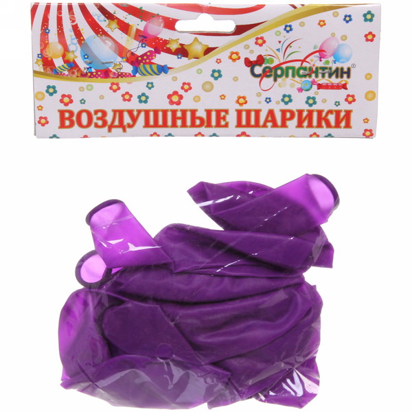 Воздушные шары "Кристалл" 10шт 12"/30см фиолетовый