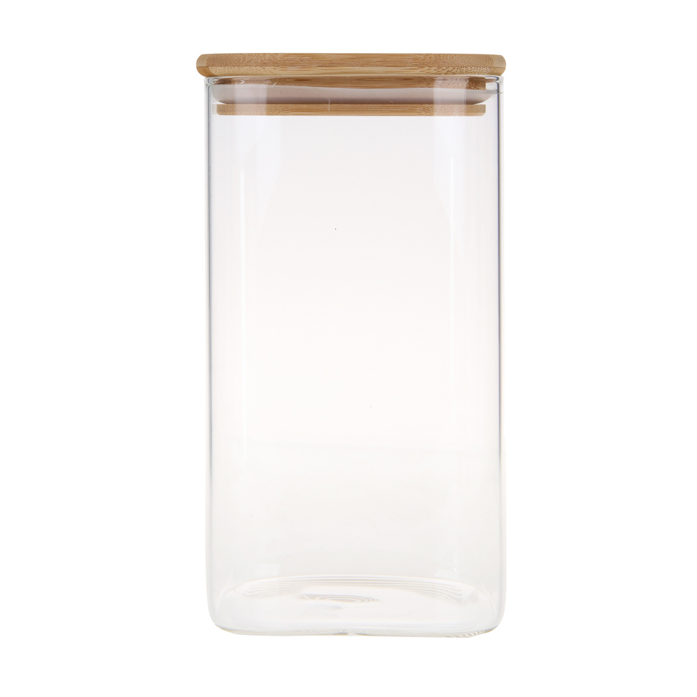 VETTA ЭКО Банка для хранения, 18,5х10х10см, 1300мл, стекло, бамбук