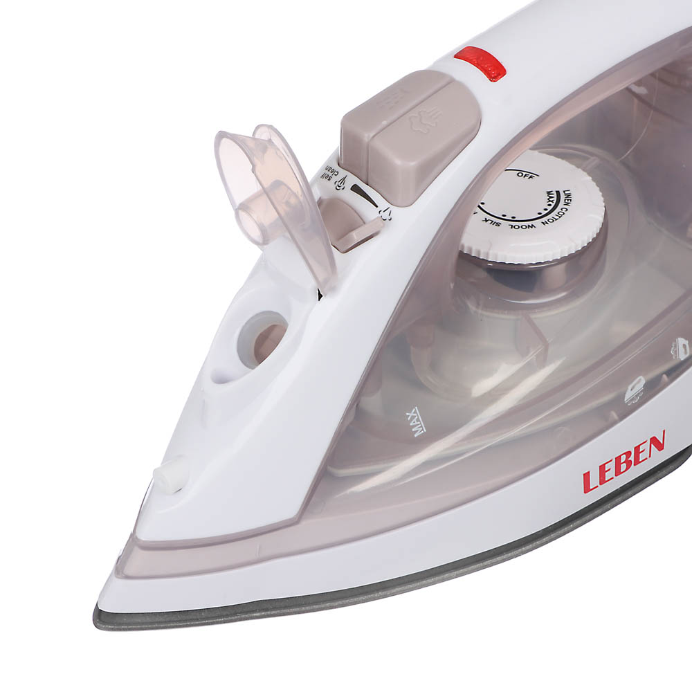 Утюг с отпаривателем LEBEN, 1600 Вт, подошва - тефлон, бежевый