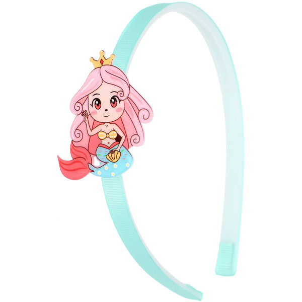 Ободок для волос детский на блистере "РОЗОВОЕ ОБЛАКО", русалочка, микс 6 цветов, 1см