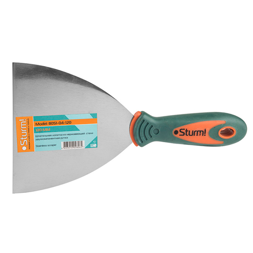 Лопатка шпательная полотно из нержавеющей стали 120 мм 2-х компонентная рукоятка STURM 8051-04-120