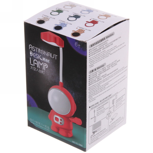 Светильник настольный "Cosmo-Привет с другой планеты" LED 21*9*7см USB 5v 3w, Красный