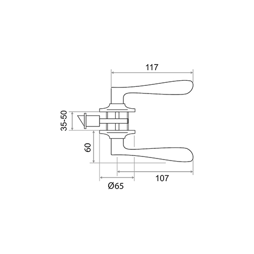 Ручка-защелка Trodos "ЗВ3-05", хром