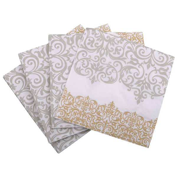 Салфетки бумажные  Pero Prestige "Версаль". Размер 33х33 см.  3-хслойные. 20 листов NEW