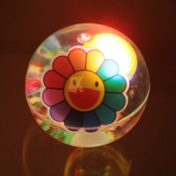 Мяч 6,5 см "Радужный цветочек" (попрыгун с водой и подсветкой) СТИКЕР НА ВЛОЖЕНИЕ