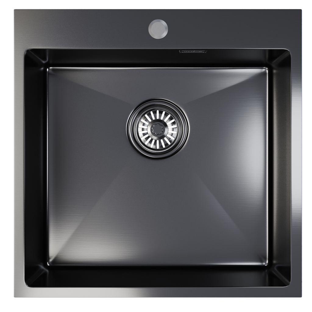Мойка настол.монтаж 50х50 (2,0) вып 3 1/2  MIXLINE ПРО 20см с сифоном (черный графит)